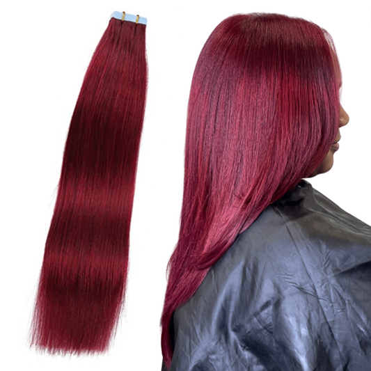 LUXE STRAIGHT TAPE-IN EXTENSIONS - BURGUNDY